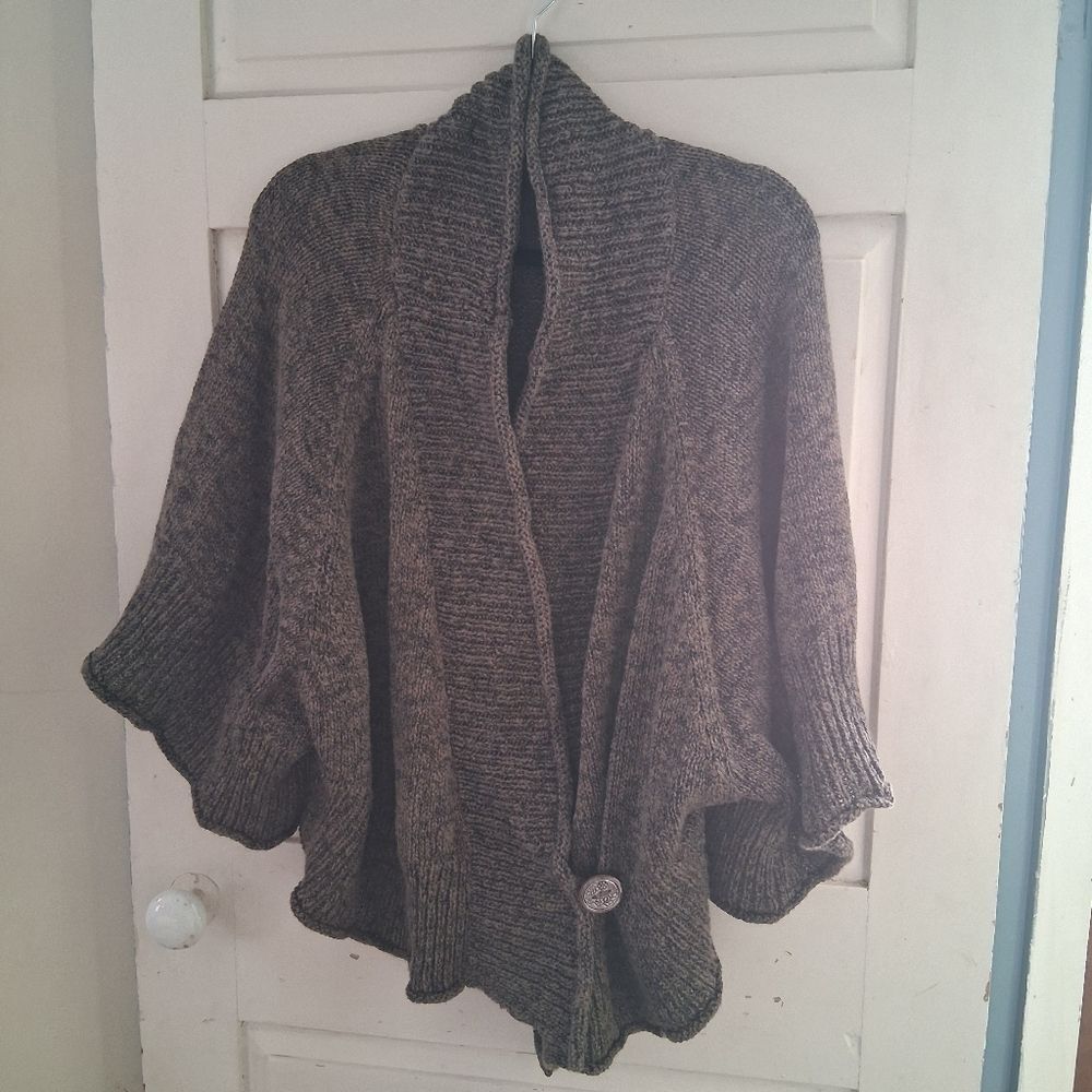 Soft Surroundings Chiang Mai Crossover Wrap Cardigan Sweater Cape Poncho Sz S/M - Picture 2 of 13